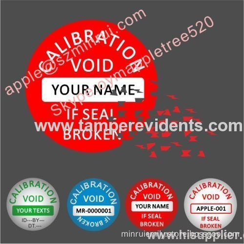 Custom Destructive Calibration Labels,tamper Evident Qc Security Seals,round Destructible Calibration Void Stickers 